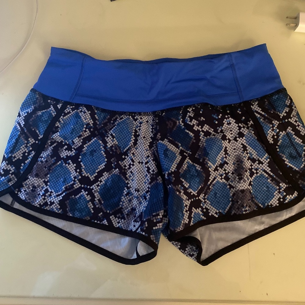 Blue Patterned Lululemon Shorts